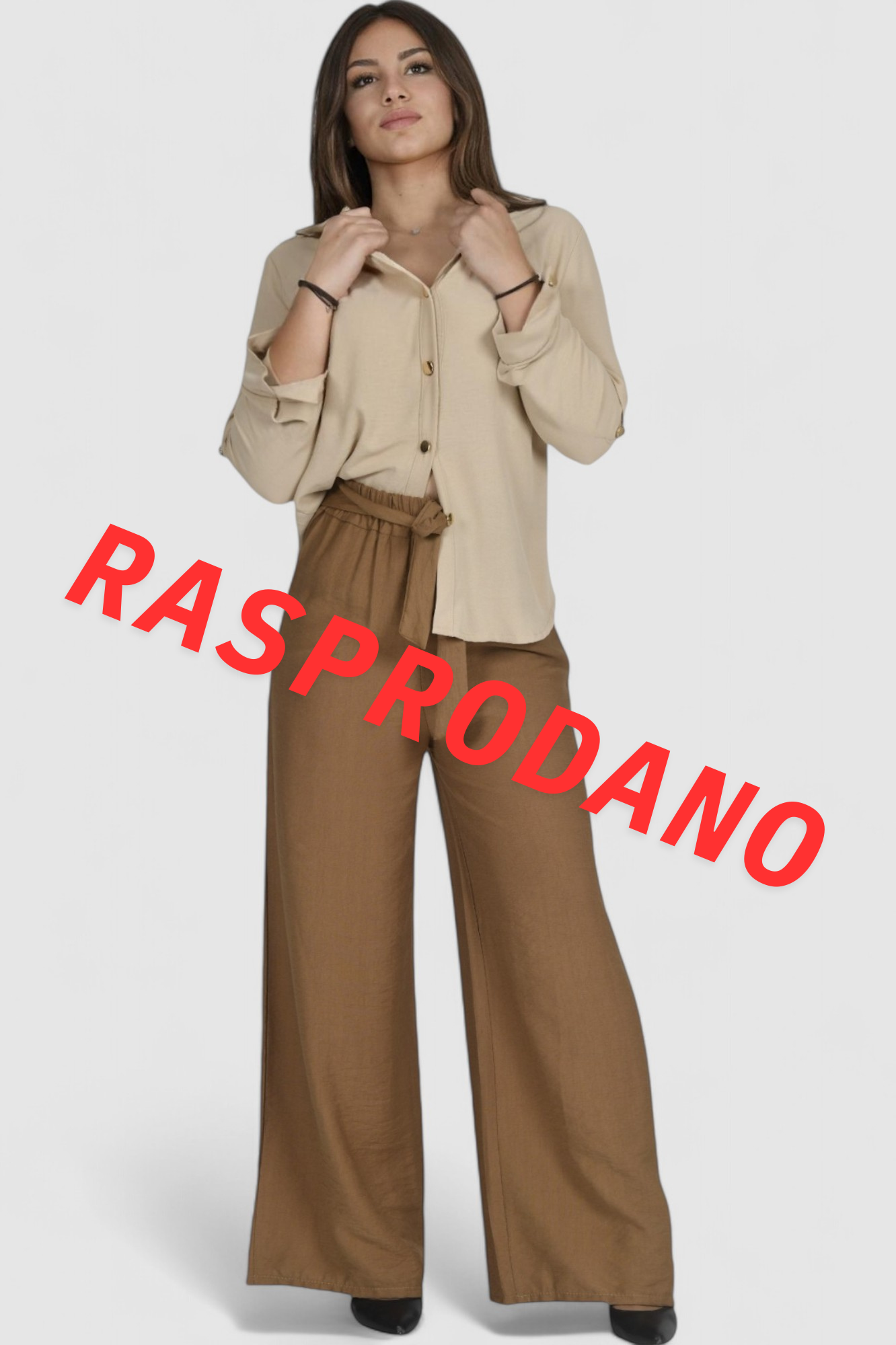 Ženske smeđe modne hlače Isadora