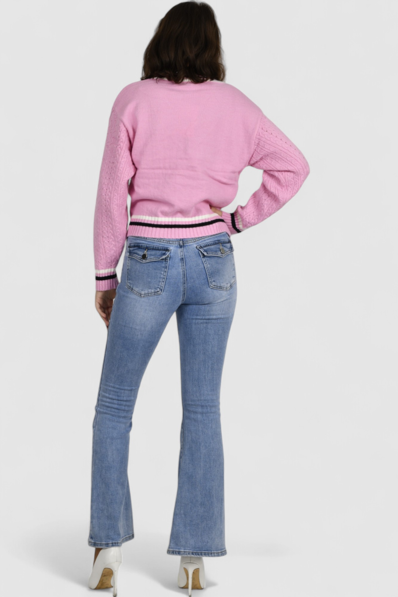 Ženski rozi lagani džemper Baylee