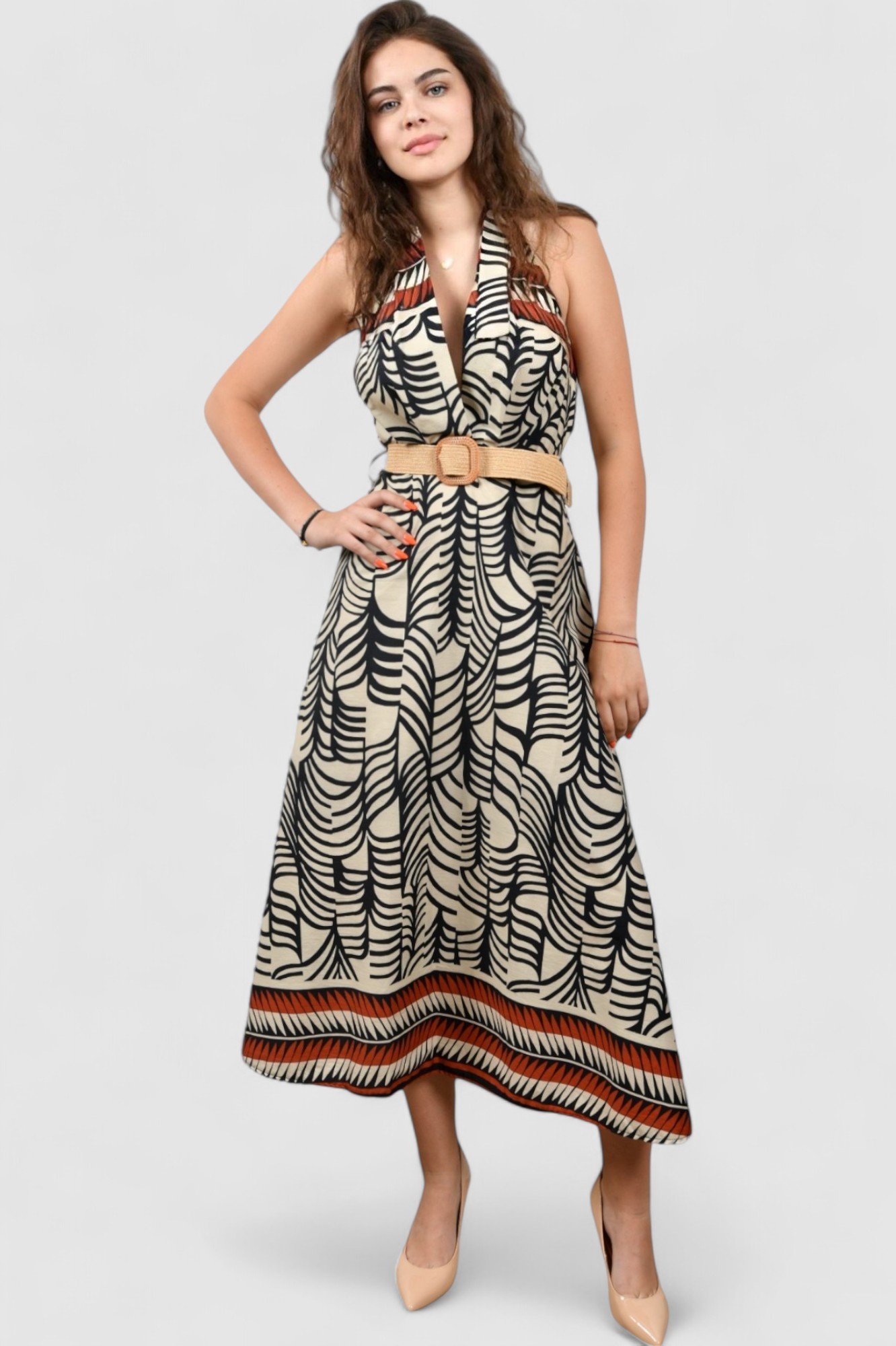 Ženska bež svakodnevna haljina Destiny