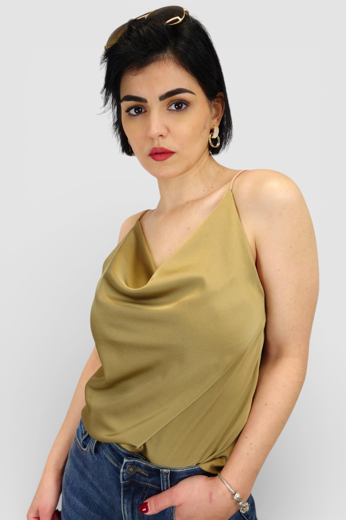 Ženski zlatni elegantni top Scarlet