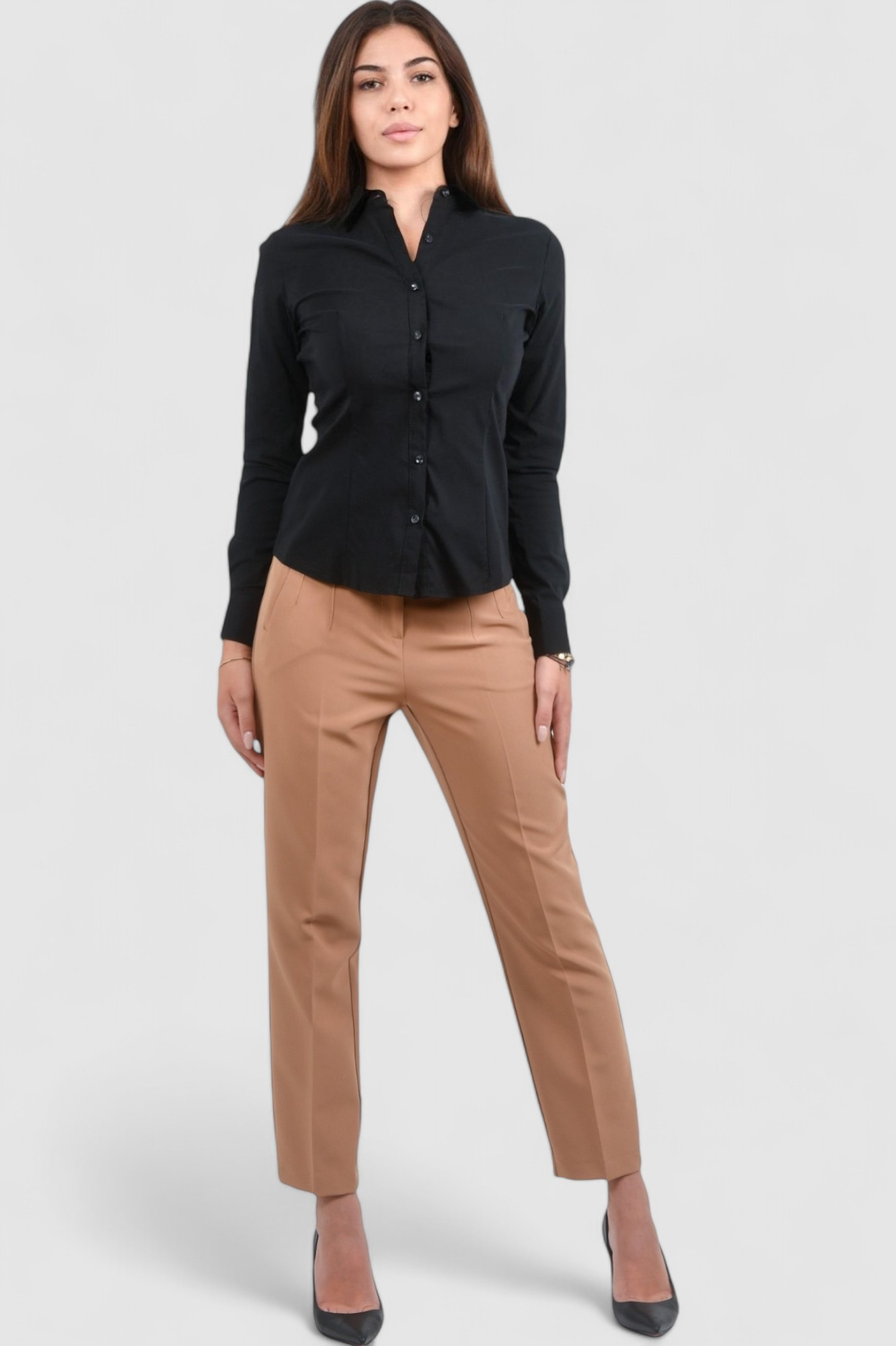 Ženska crna poslovna košulja Daphne