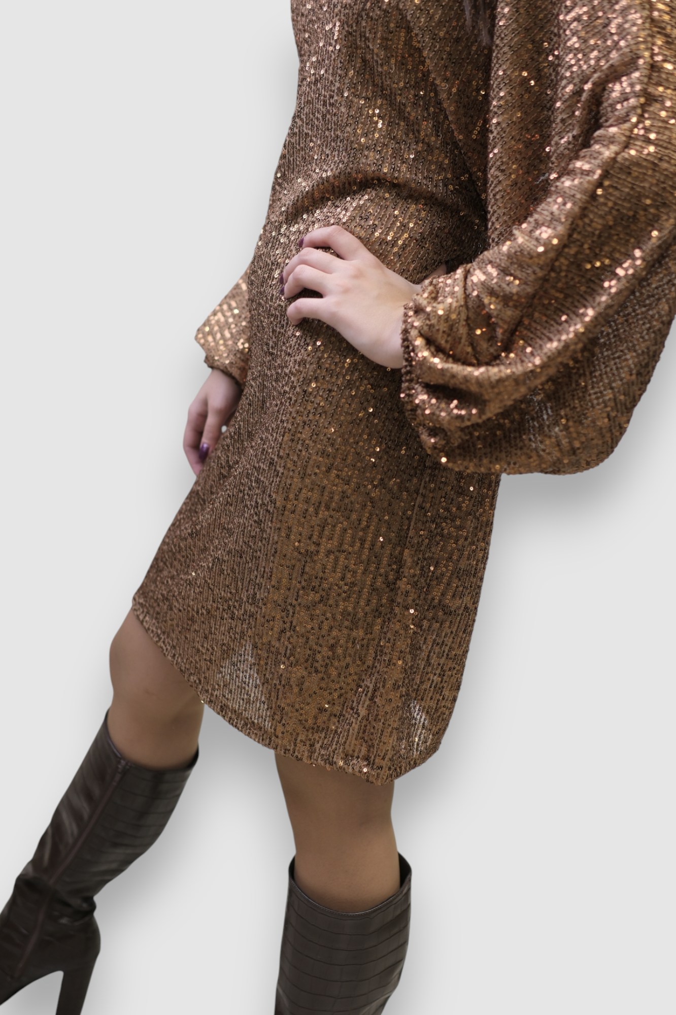 Ženska zlatna večernja haljina Finley