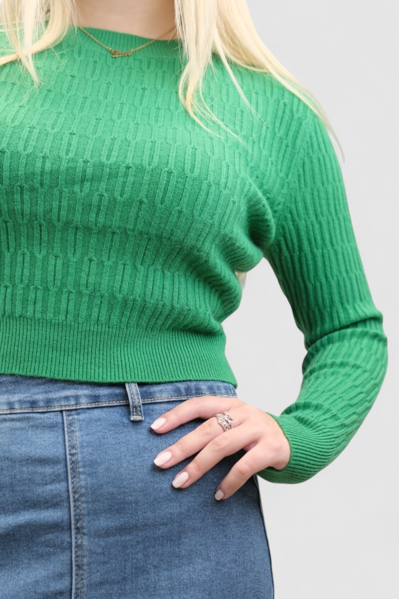 Ženski zeleni lagani džemper sa uzorkom Stella