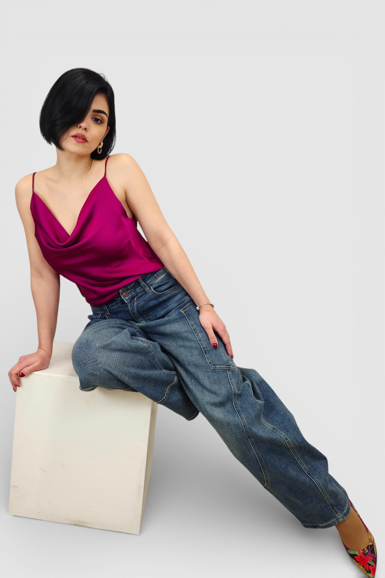 Ženski ljubičasti elegantni top Scarlet