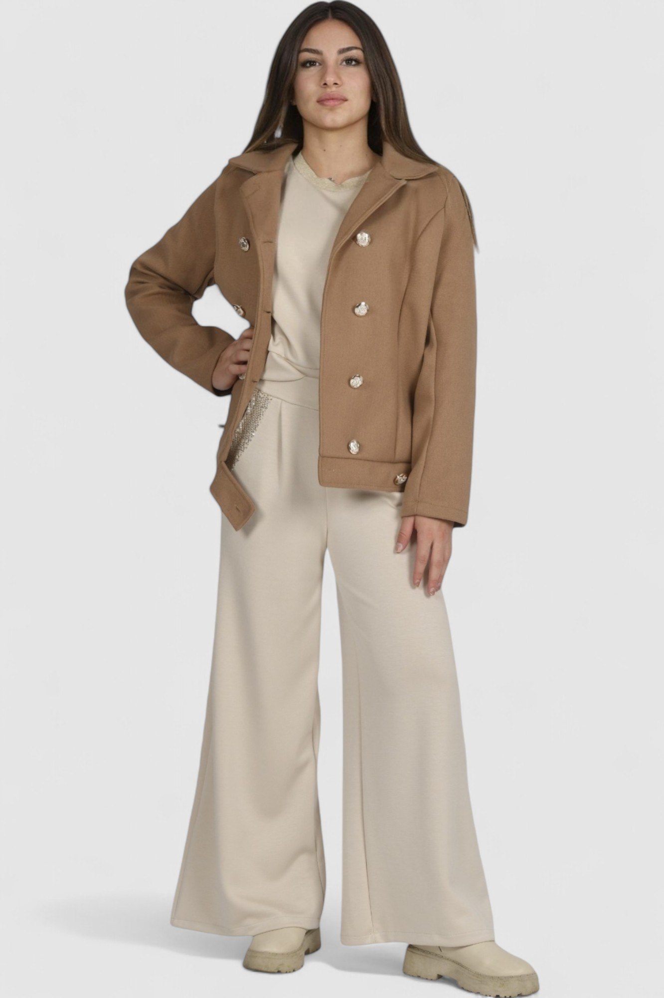 Ženski bež kratki kaput Billie