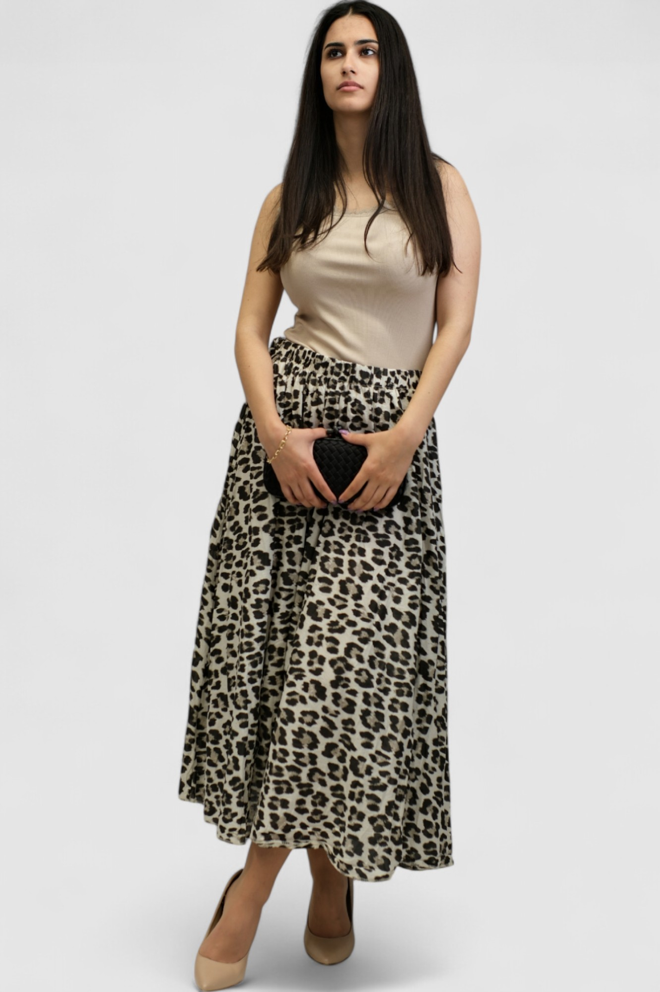 Ženska midi suknja leopard uzorak Joselyn
