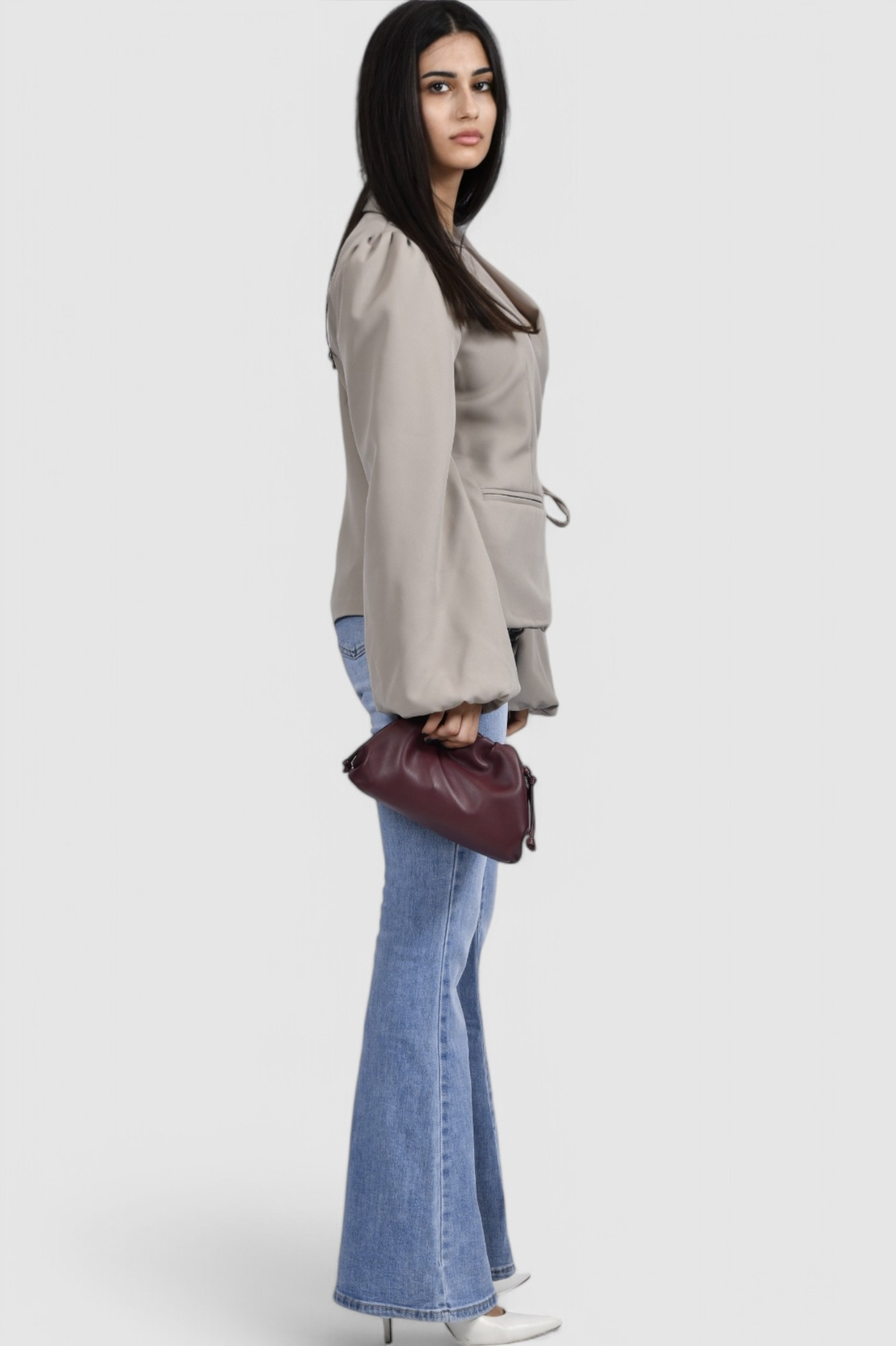 Ženski sivi elegantni sako Charlotte