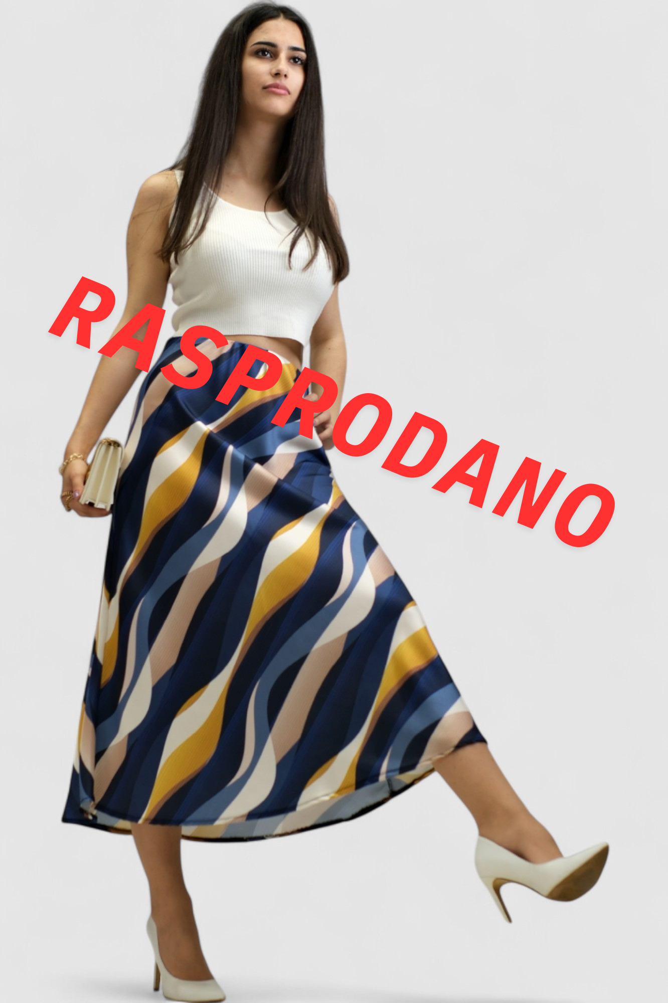 Ženska plava midi suknja Amayena