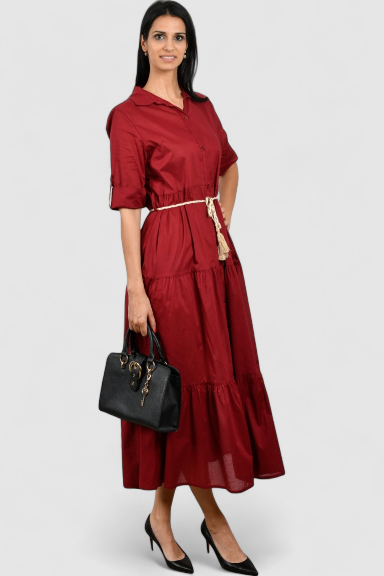 Ženska crvena svakodnevna haljina Eloisa