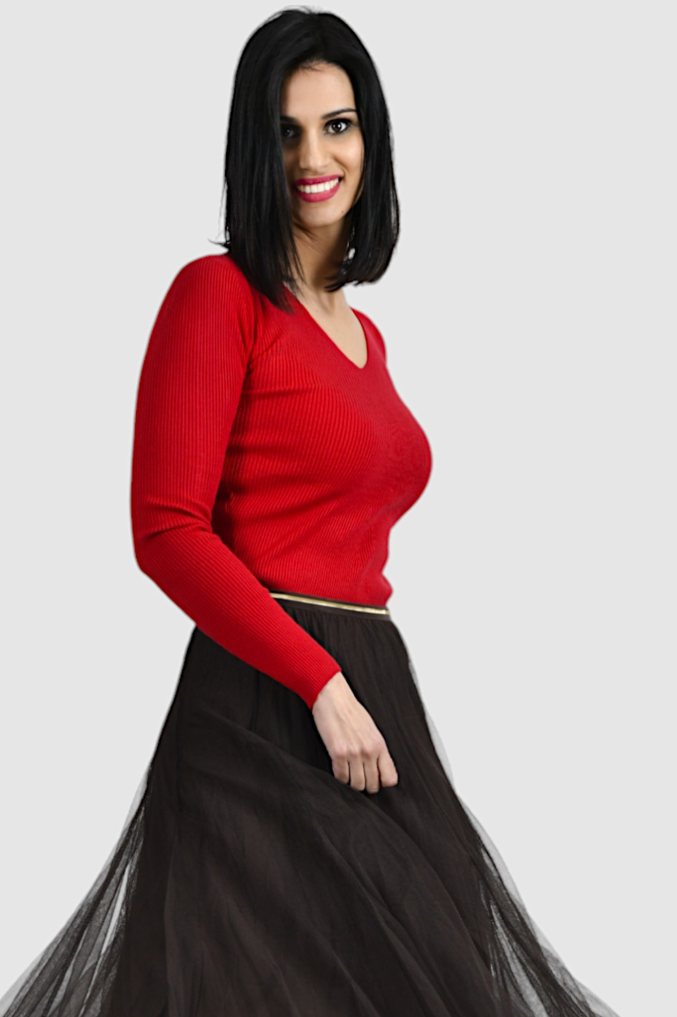 Ženski crveni lagani džemper Zoe