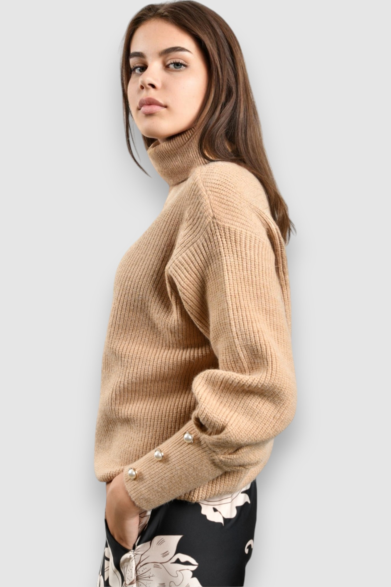 Ženski smeđi topliji džemper Horizon