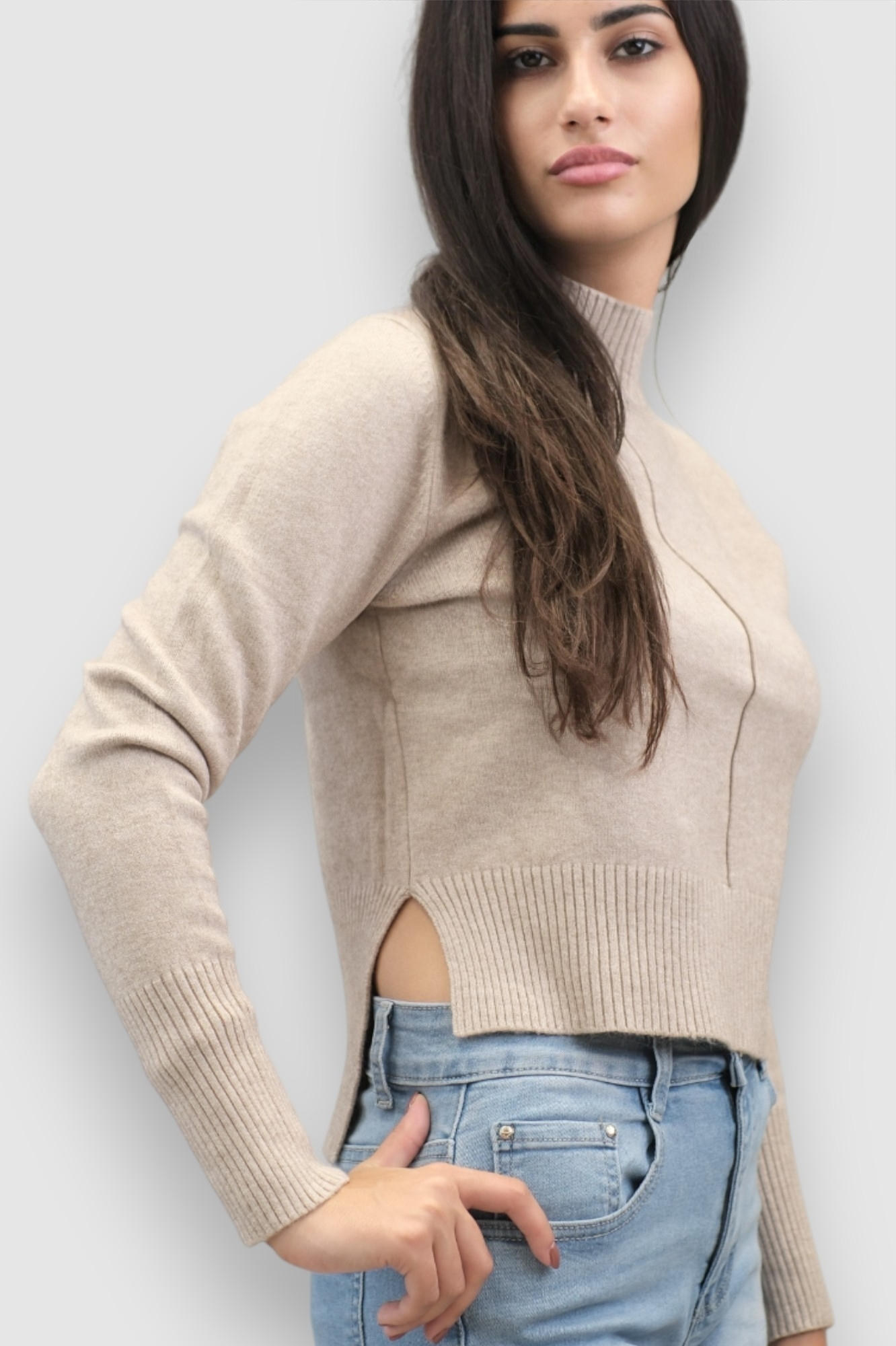 Ženski bež lagani džemper Madeline