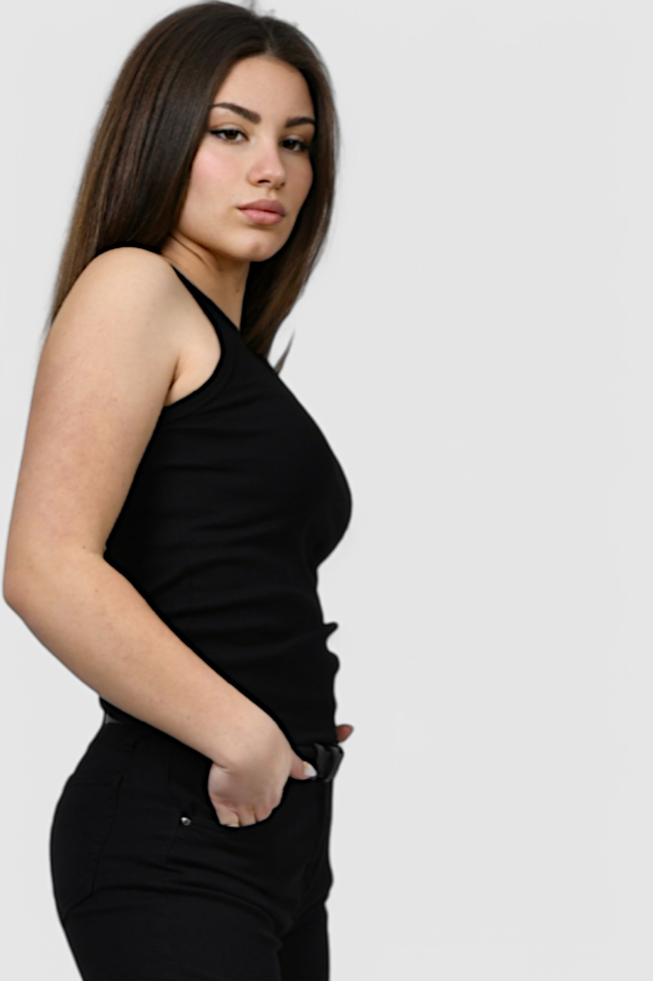 Ženska crna majica bez rukava Lorelei