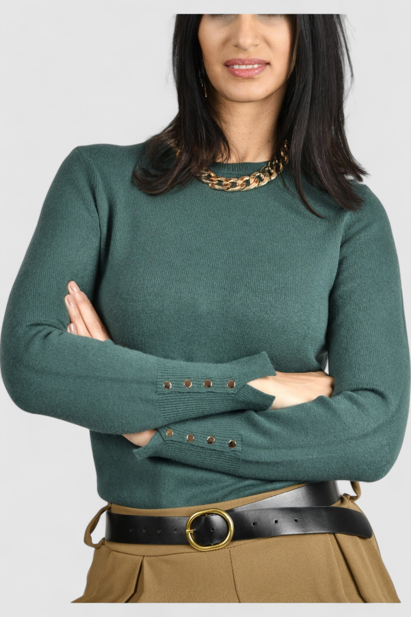 Ženski tamno zeleni lagani džemper Giavanna