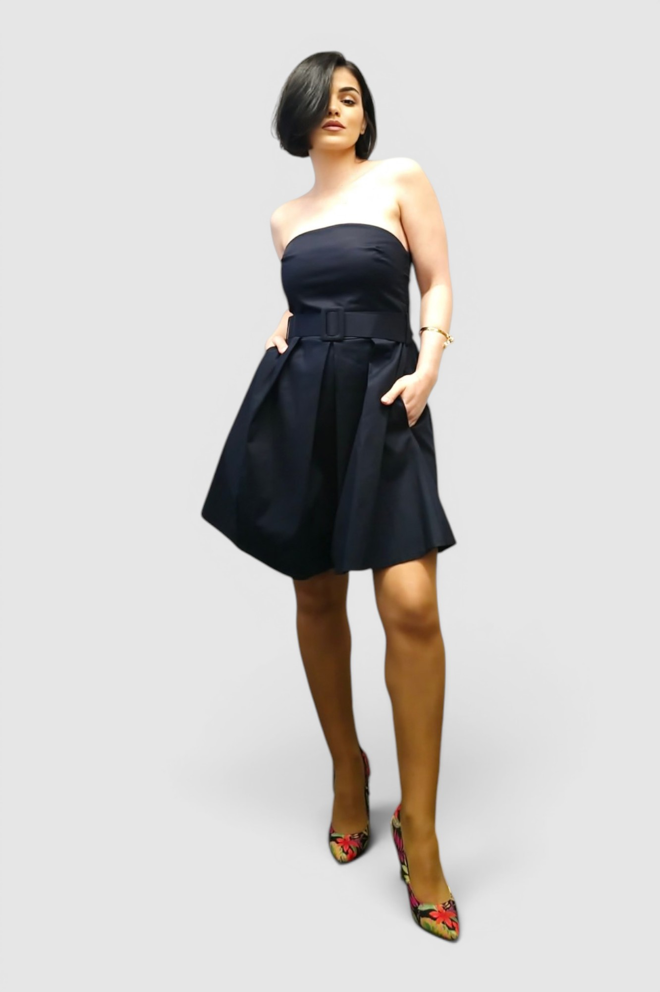 Ženska plava koktel haljina Danniela