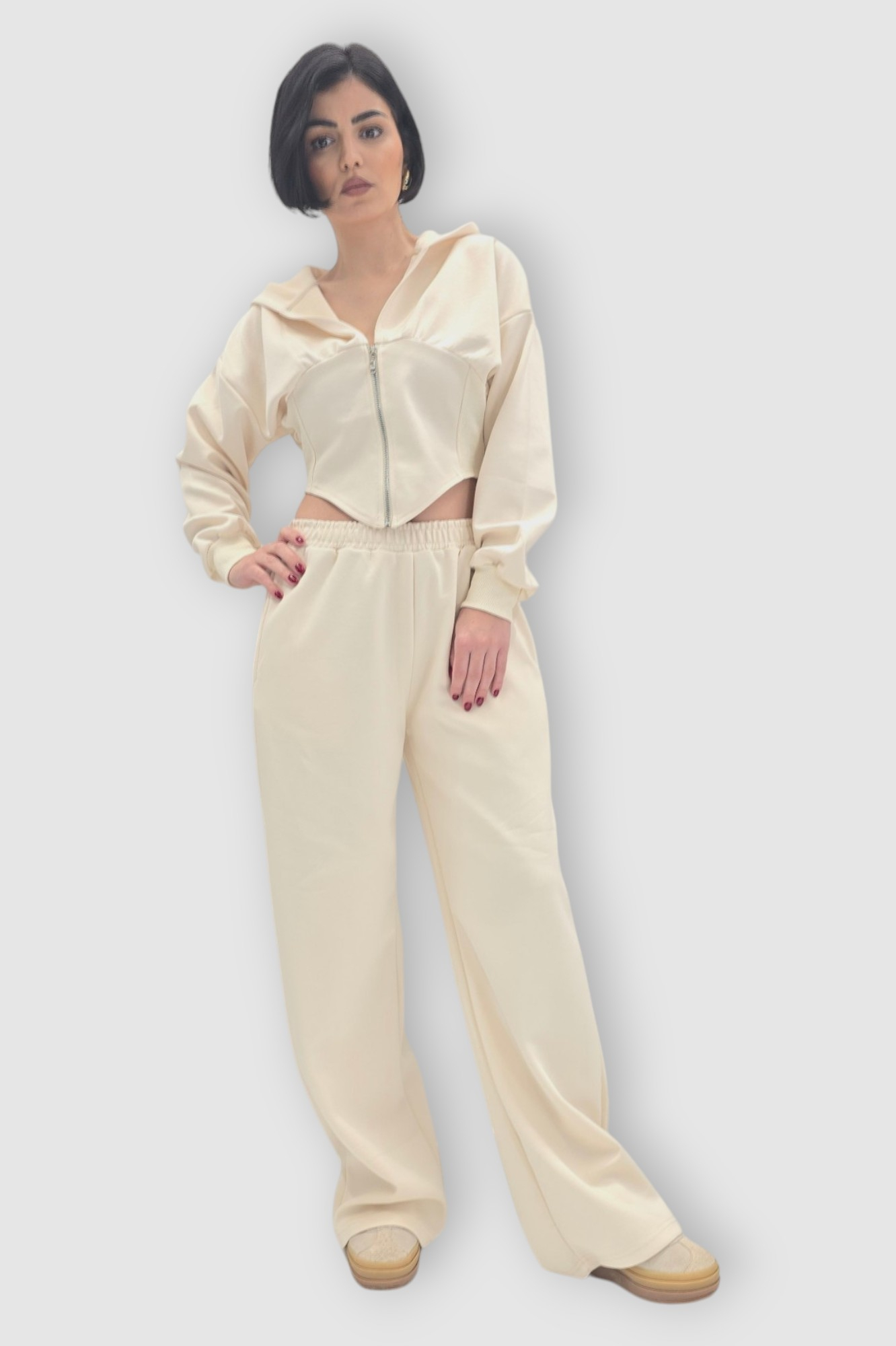 Ženska bež moderna pamučna trenirka Megan