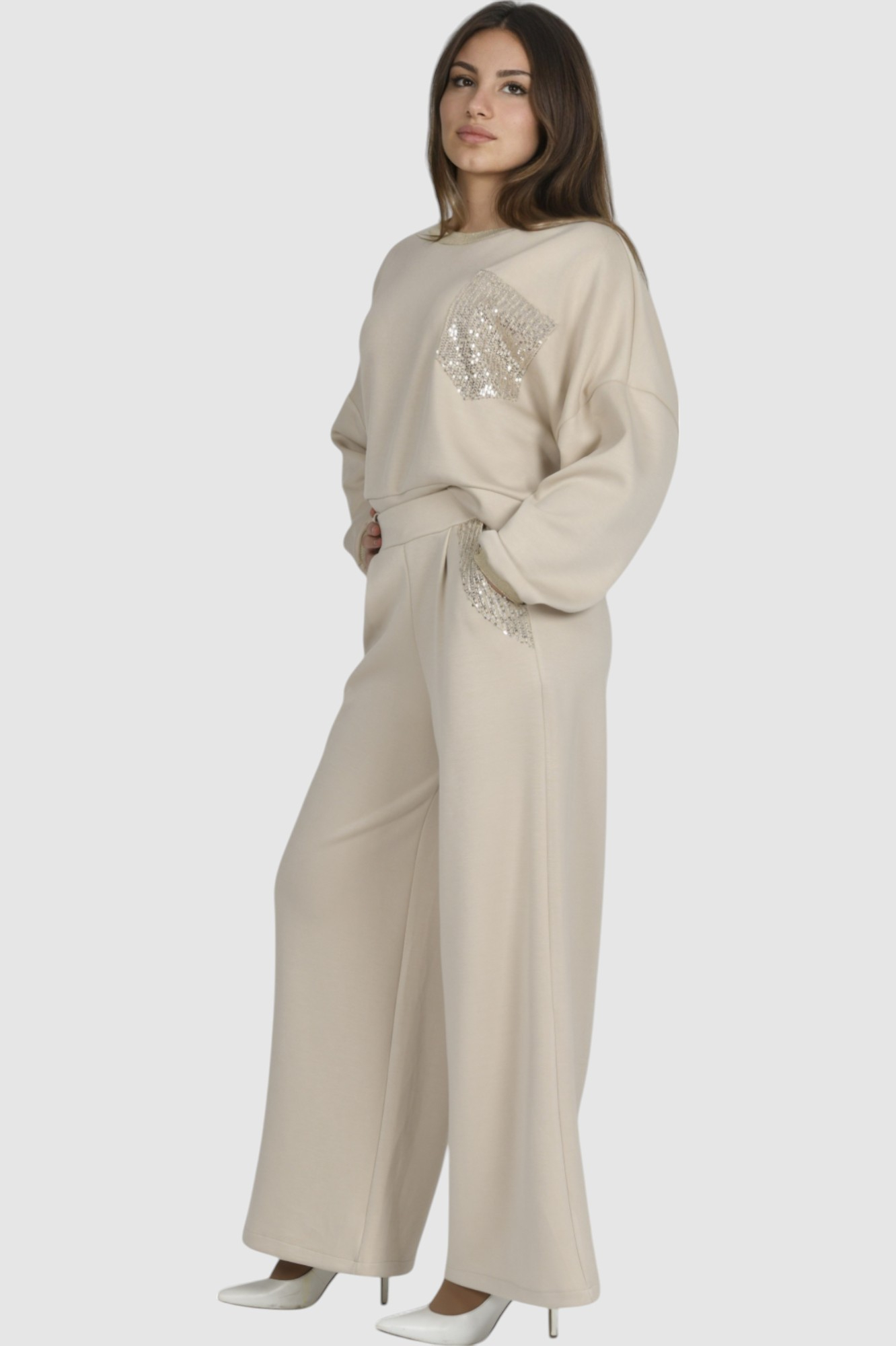 Ženski bež modni gornji dio trenirke Iliana