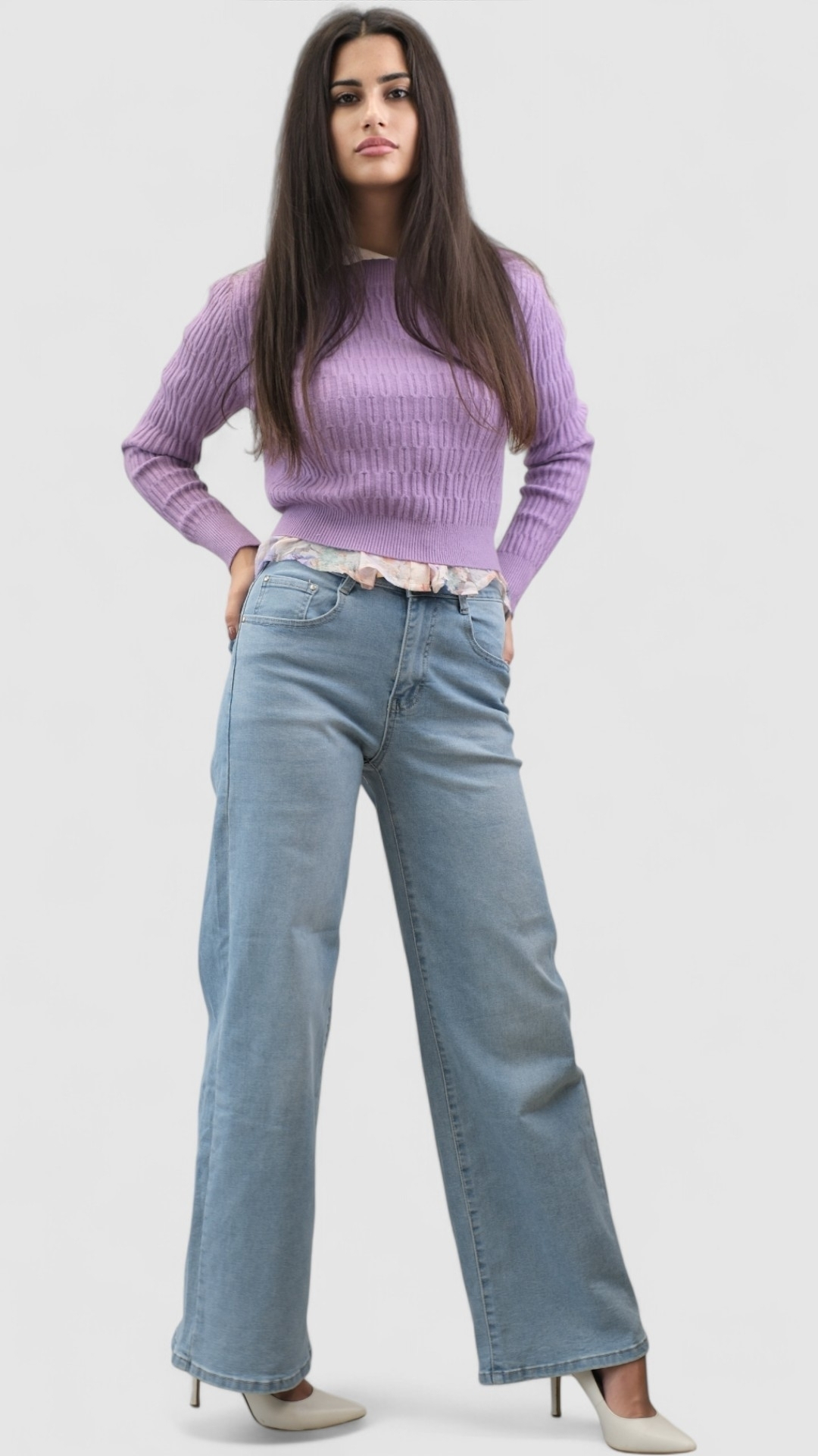 Ženski ljubičasti lagani džemper Stella