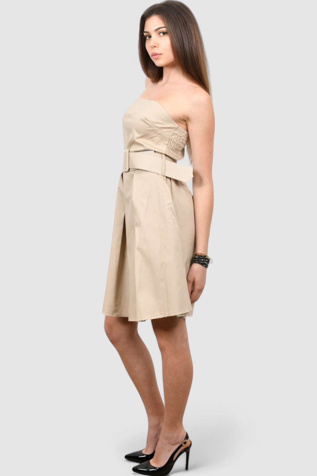 Ženska bež koktel haljina Daniela