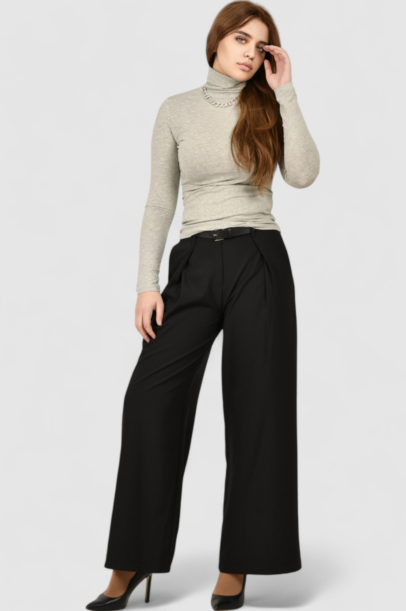 Ženske crne klasične hlače Nicole