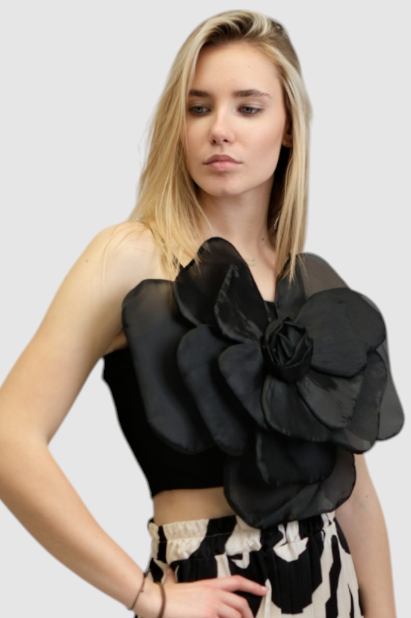 Ženski crni party top Elodie