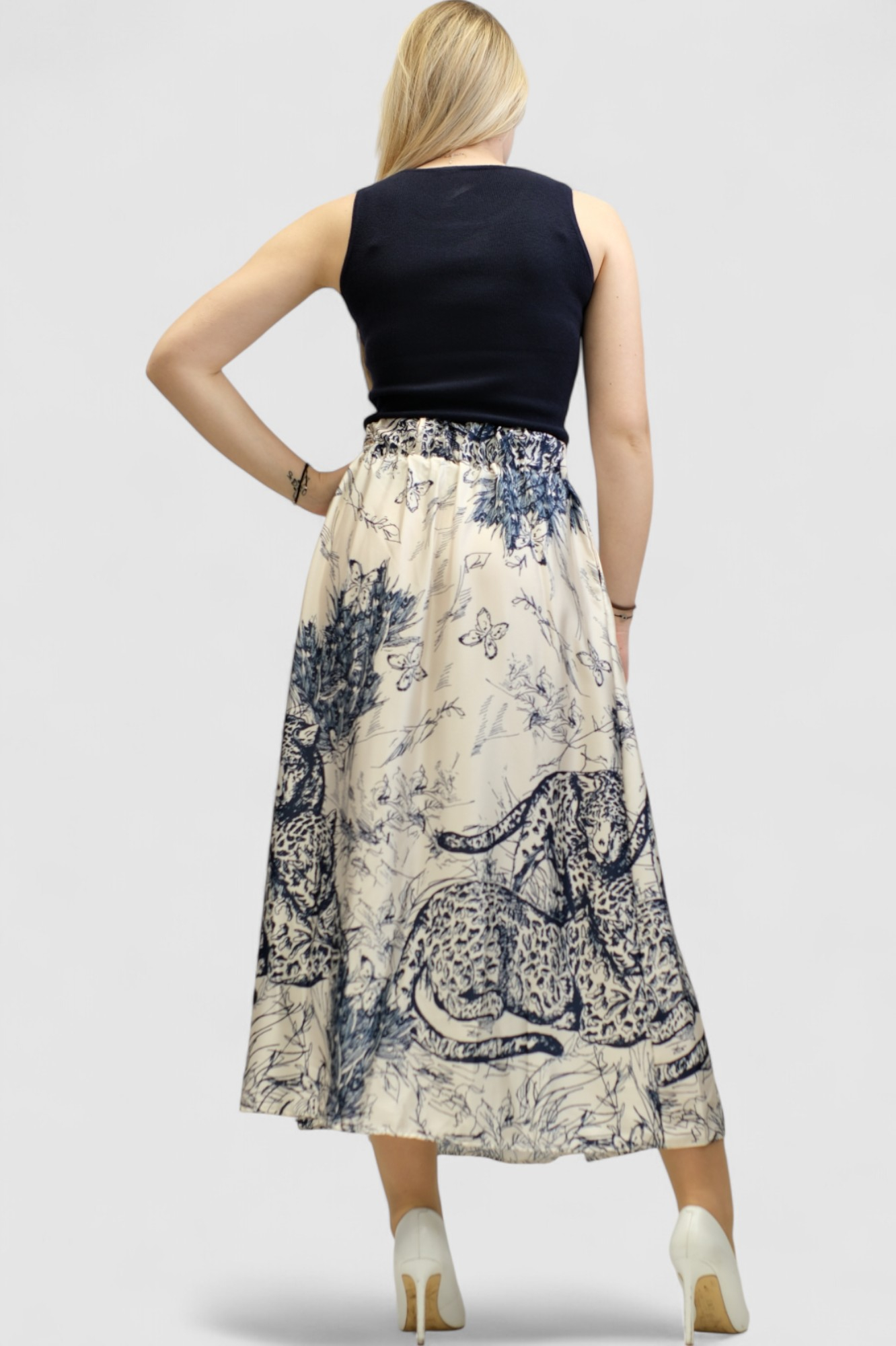 Ženska bež maxi suknja Natali