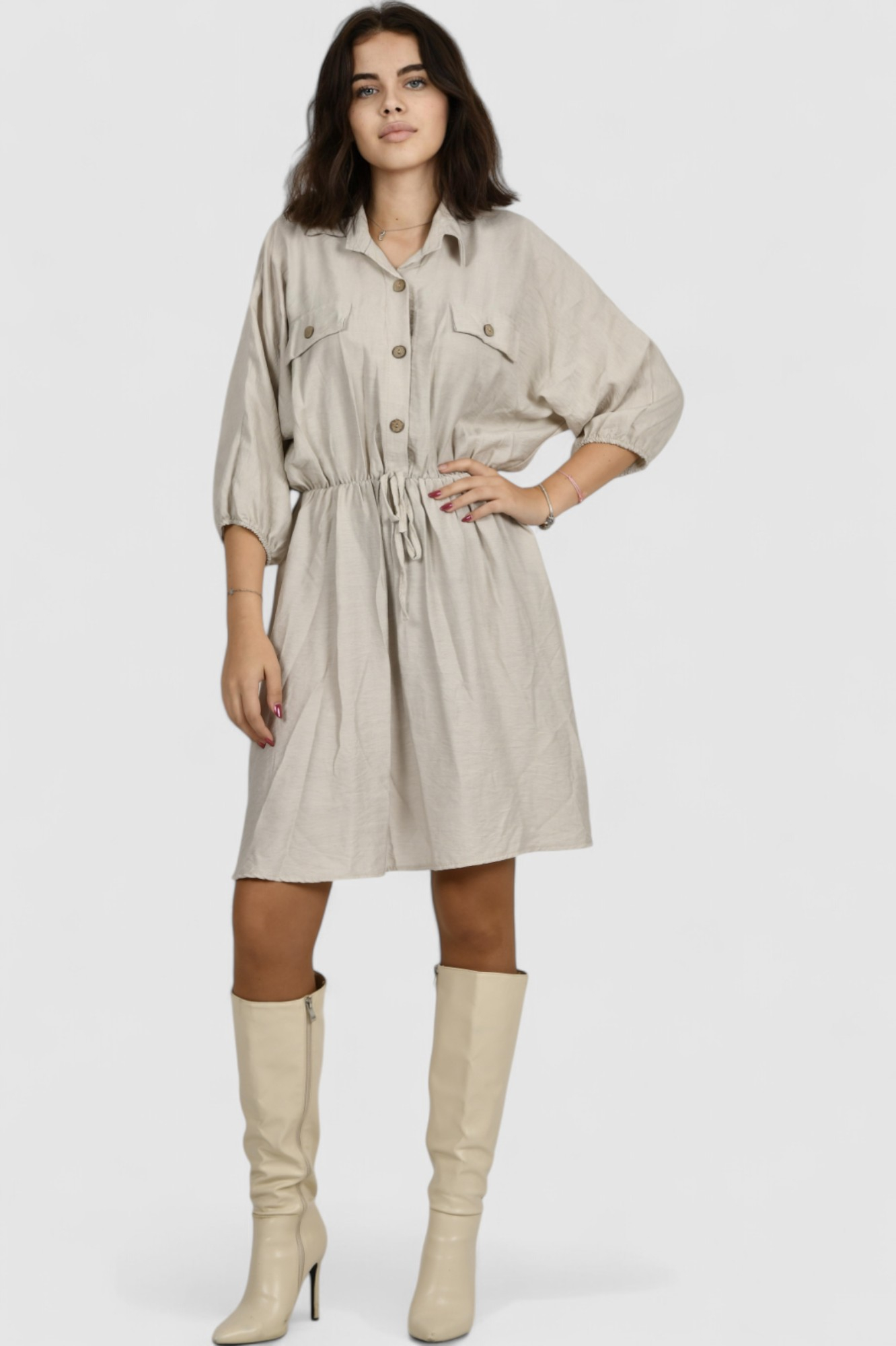 Ženska bež svakodnevna haljina Izumi