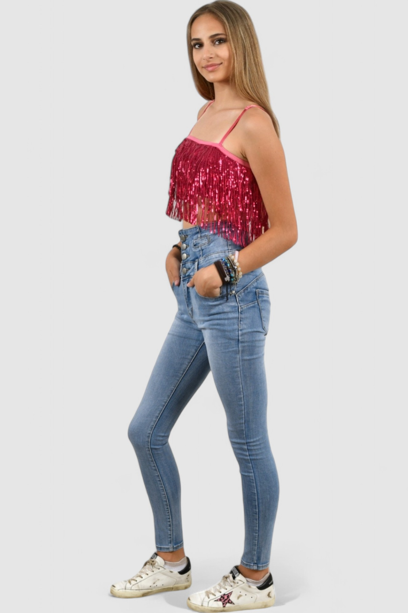 Ženski rozi party top Eve