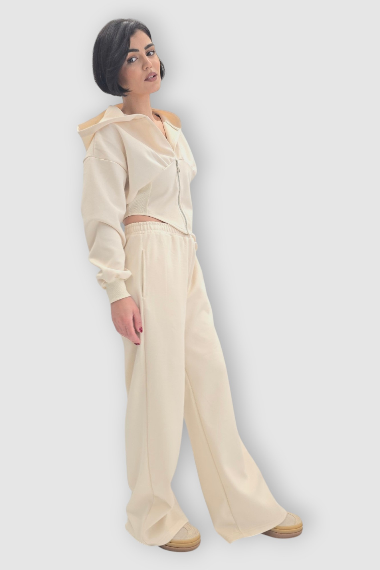 Ženska bež moderna pamučna trenirka Megan