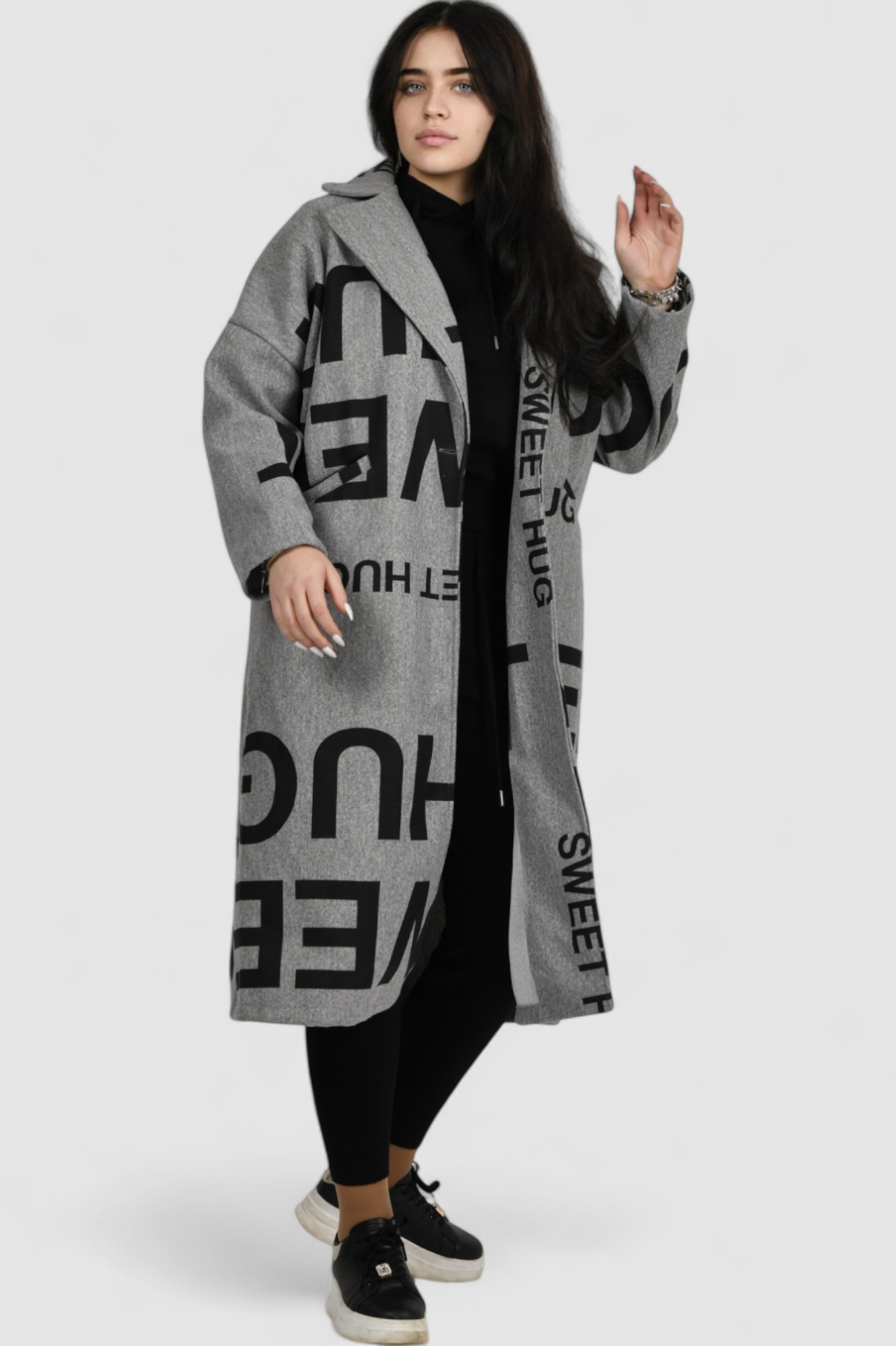 Ženski sivi dugi kaput Liberty