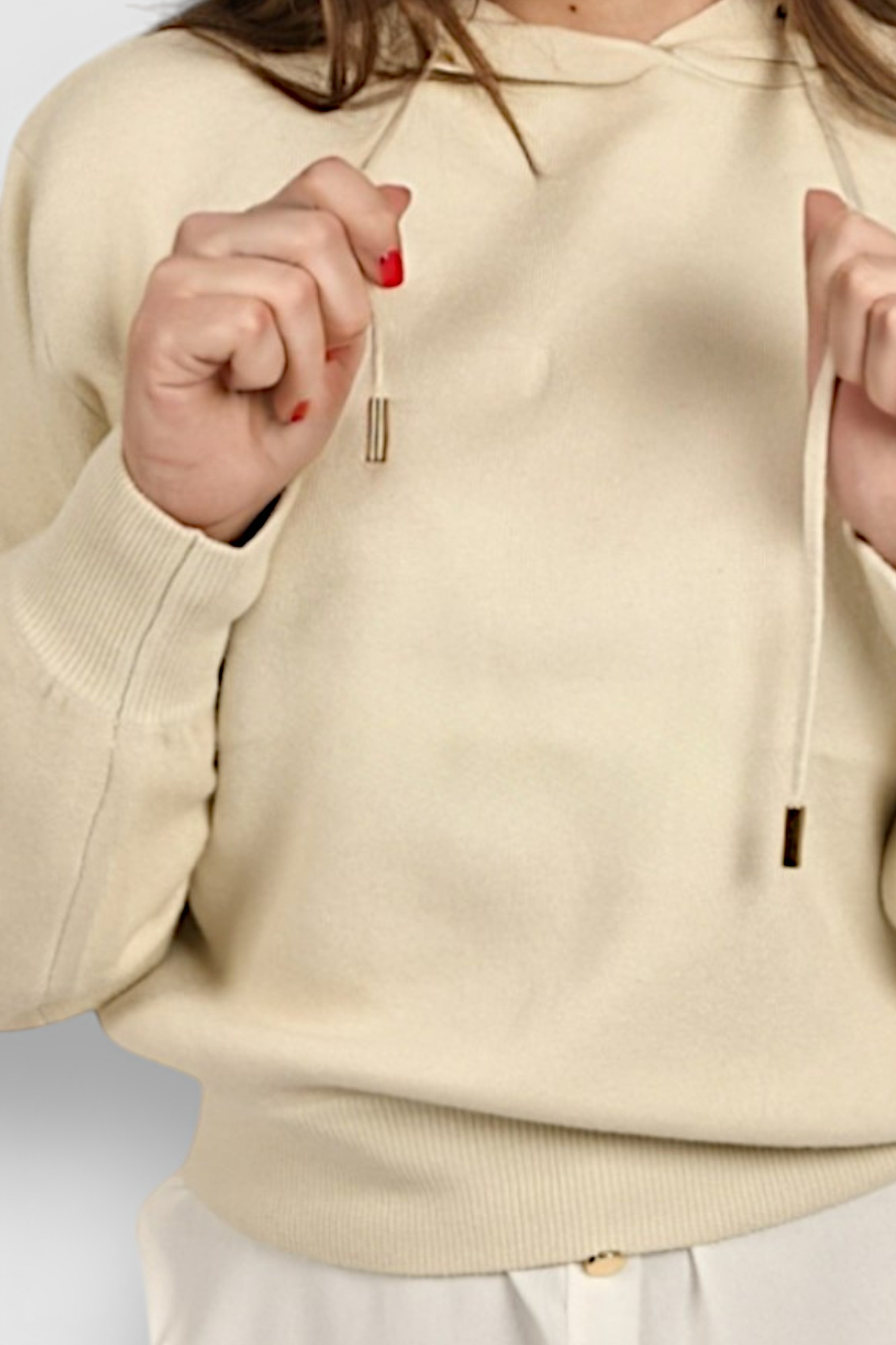 Ženska bež hoodica sa kapuljačom Noelia