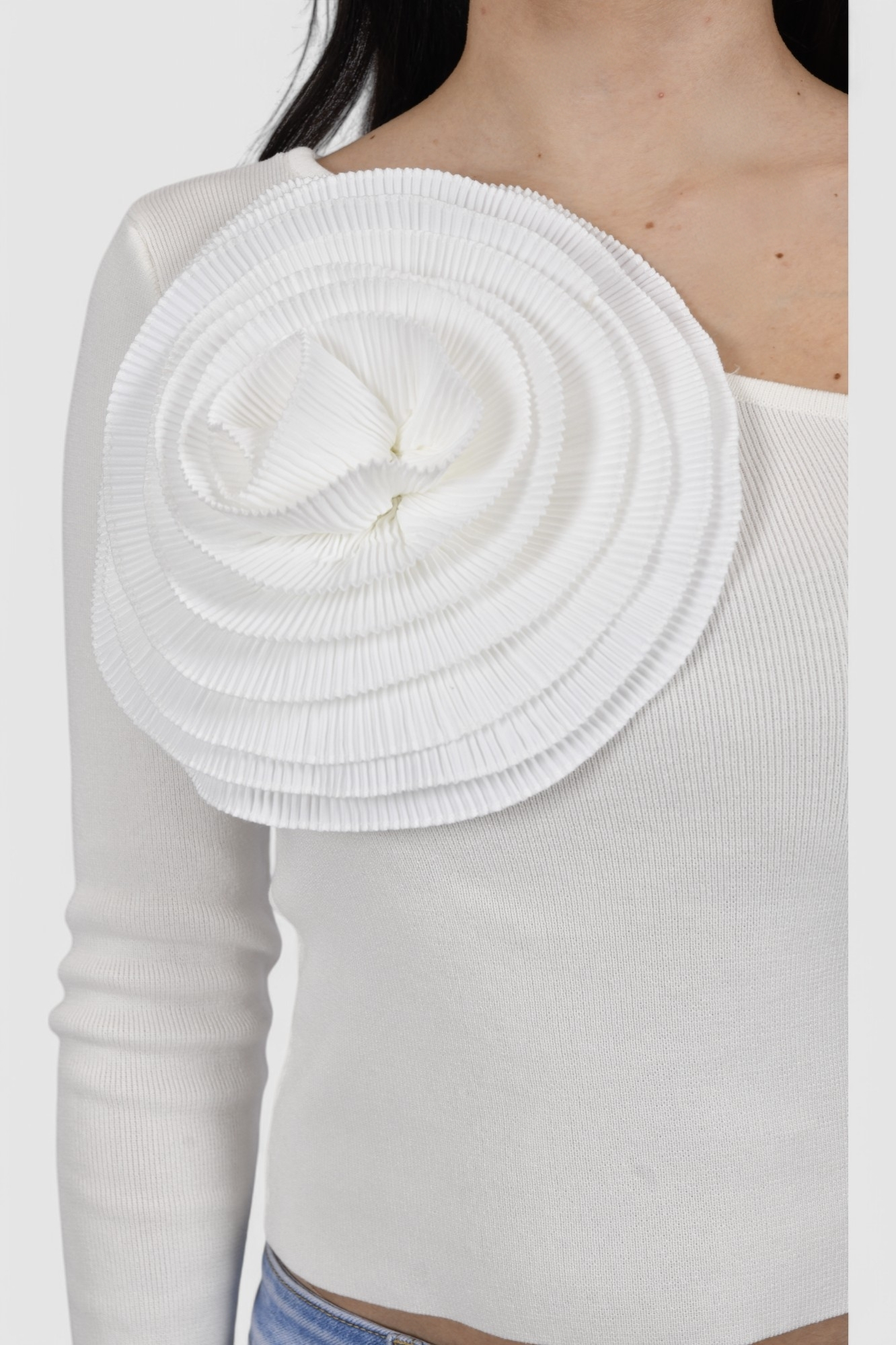 Ženska bijela majica dugi rukav Elena