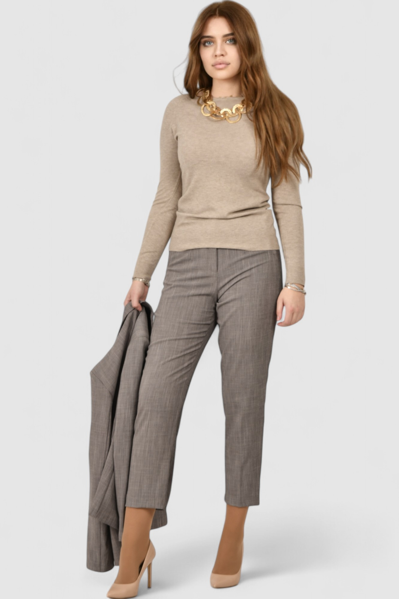 Ženski bež lagani džemper Vinny