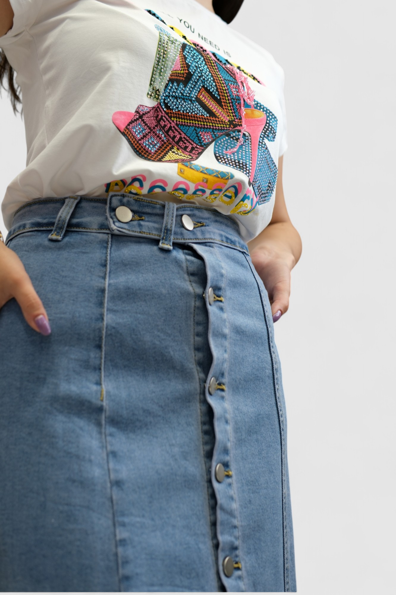 Ženska bijela majica kratki rukav Delina