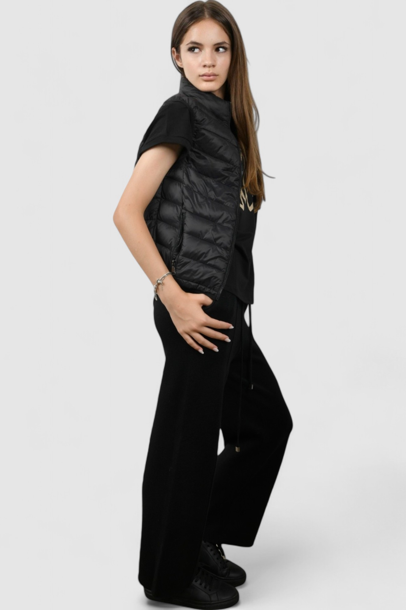 Ženski crni kratki prsluk Felicity