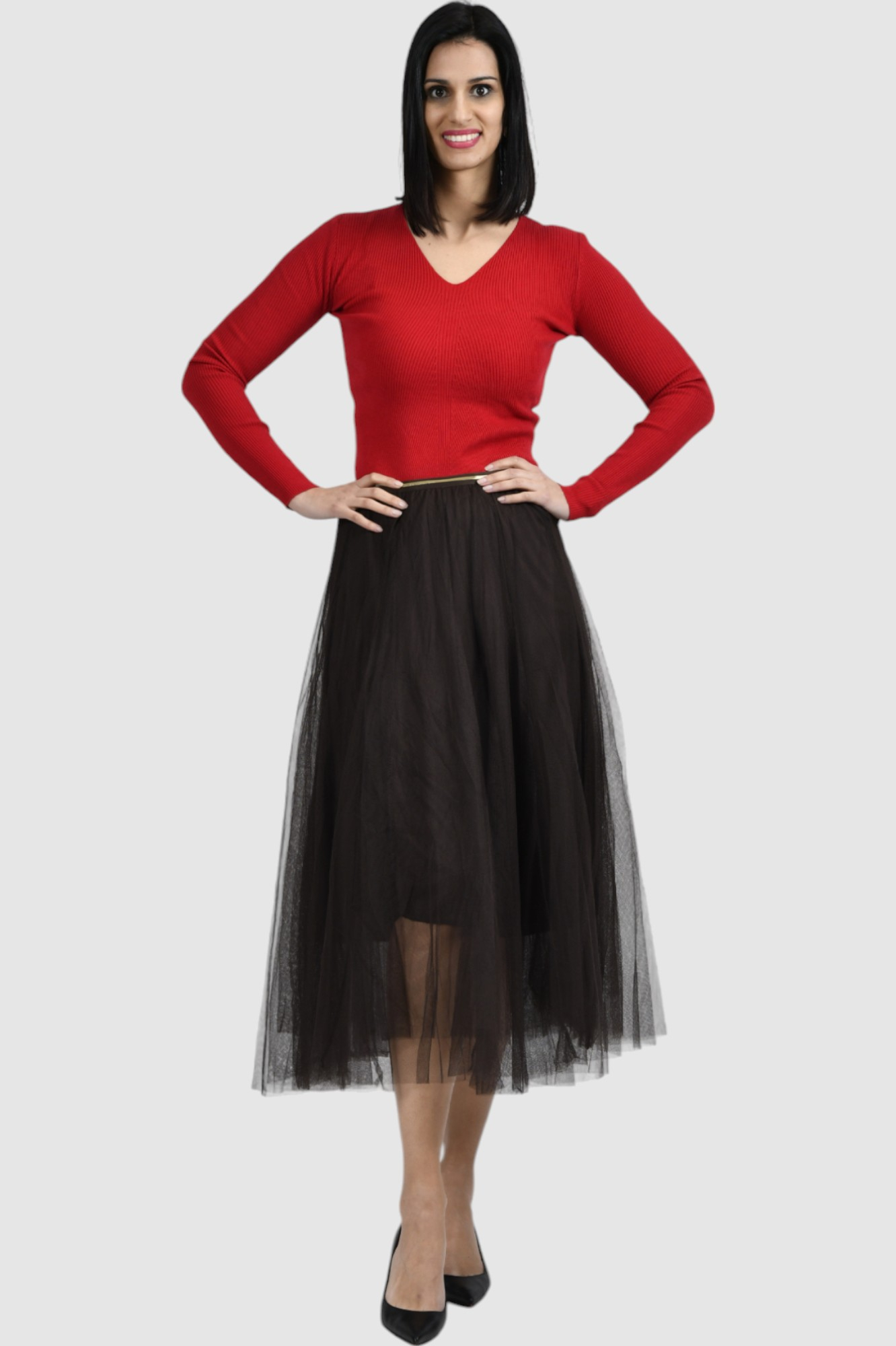 Ženska smeđa maxi suknja Coraline