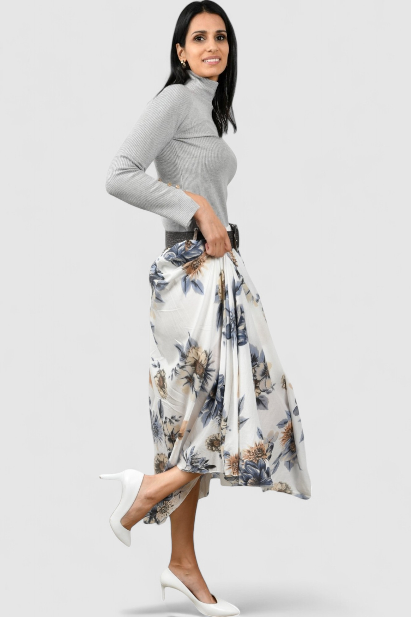 Ženska plava midi suknja Joselyn