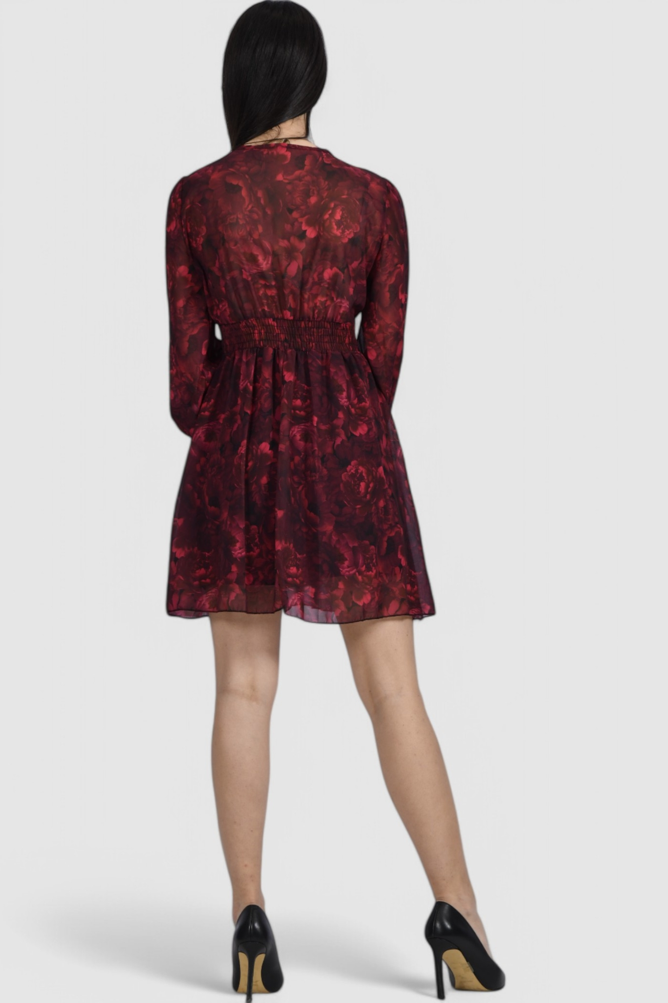 Ženska crvena elegantna kratka haljina Izara